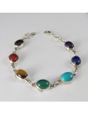 Pulsera joyería en plata siete chakras