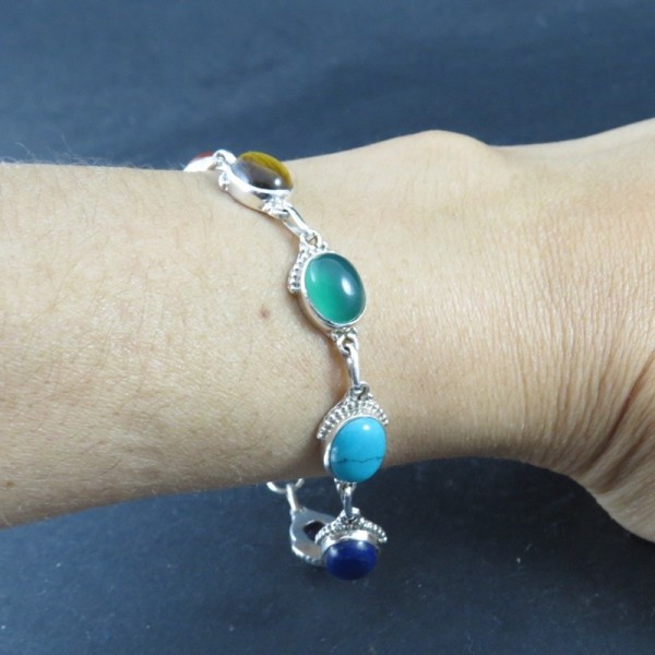 Pulsera joyería en plata siete chakras