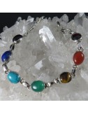 Pulsera siete chakras y plata