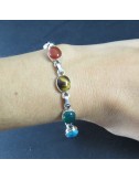 Pulsera siete chakras y plata