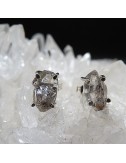 Pendientes diamante Herkimer y plata