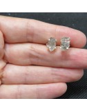 Pendientes diamante Herkimer y plata