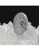 Anillo cuarzo turmalinado y plata