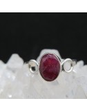 Anillo rubí y plata