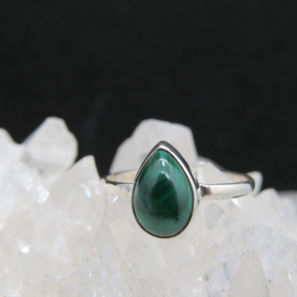 Anillo malaquita y plata