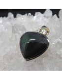 Colgante obsidiana arco iris y plata