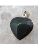 Colgante obsidiana arco iris y plata