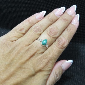 Anillo malaquita y plata