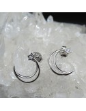 Pendientes Luna y estrella de plata