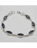 Pulsera joyería en plata de topacio mistico y plata 925 mm