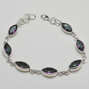 Pulsera joyería en plata topacio místico