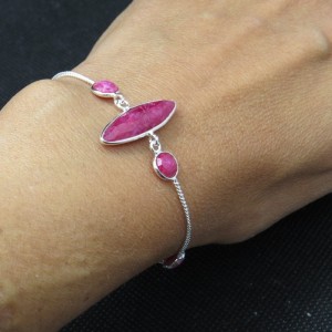 Pulsera joyería en plata de rubí