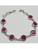 Pulsera joyería en plata de rubí