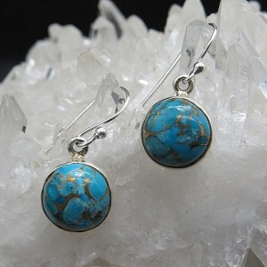 Pendientes turquesa cobre y plata