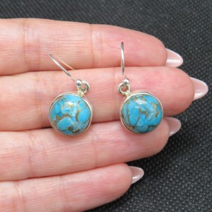 Pendientes turquesa cobre y plata