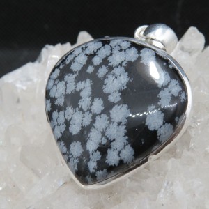 Colgante obsidiana nevada y plata