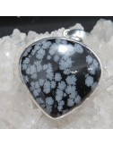 Colgante obsidiana nevada y plata