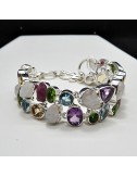 Pulsera joyería en plata de piedras semipreciosas