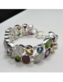 Pulsera joyería en plata de piedras semipreciosas