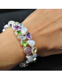 Pulsera joyería en plata de piedras semipreciosas