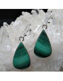 Pendientes malaquita y plata