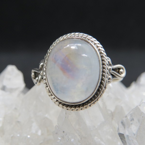 Anillo piedra luna y plata