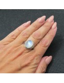 Anillo piedra luna y plata