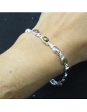 Pulsera joyería en plata de turmalina de colores