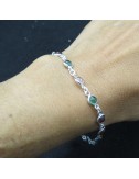 Pulsera joyería en plata de turmalina de colores