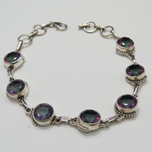 Pulsera joyería en plata topacio místico