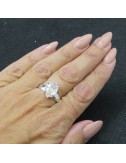 Anillo diamante Herkimer y plata