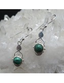 Pendientes malaquita y plata