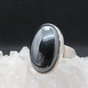 Anillo Hematites y plata