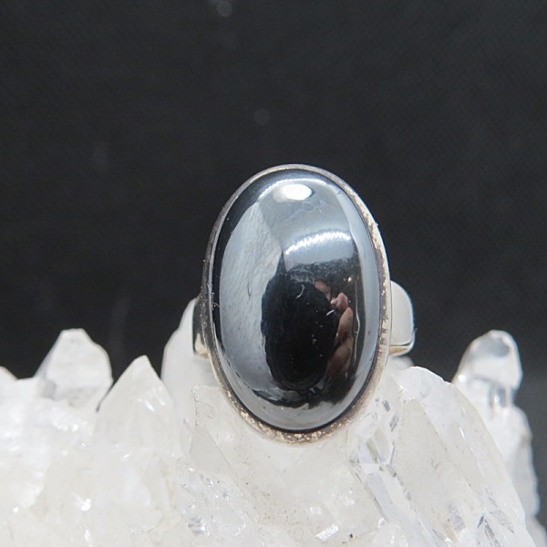 Anillo Hematites y plata