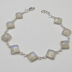 Pulsera joyería en plata de piedra luna