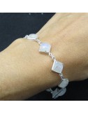 Pulsera joyería en plata de piedra luna