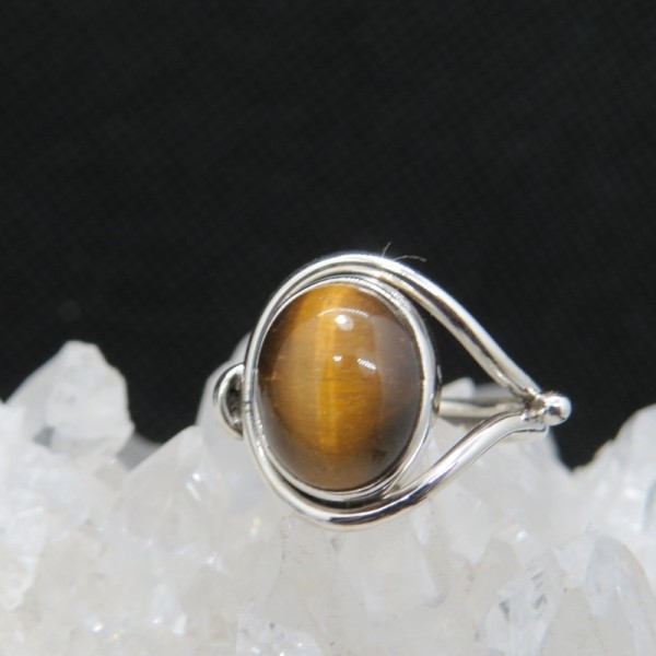 Anillo ojo de tigre y plata