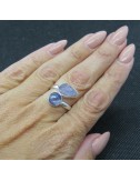 Anillo tanzanita, cianita y plata