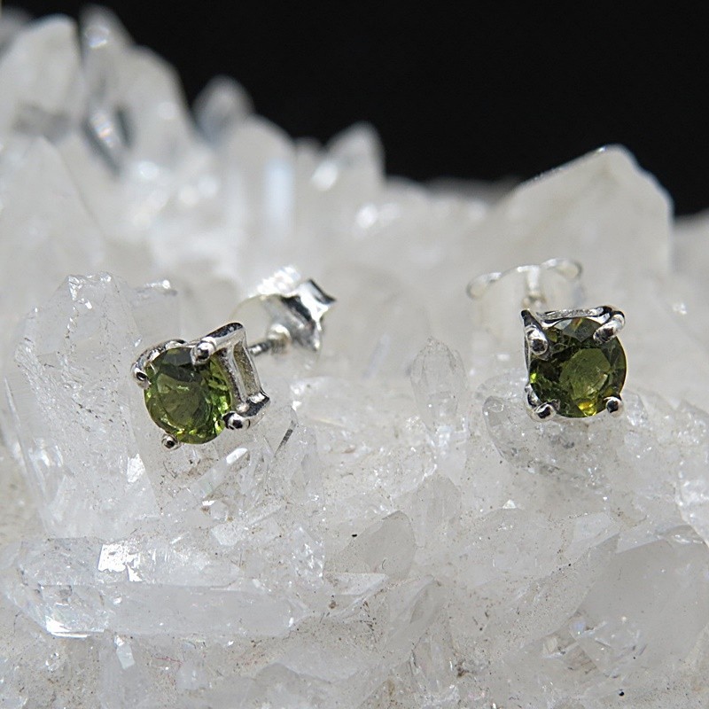 Pendientes turmalina verde y plata