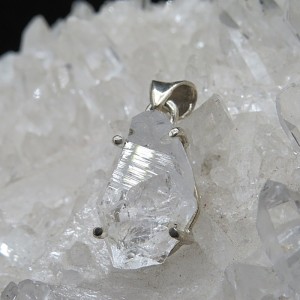 Colgante diamante Herkimer y plata