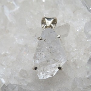 Colgante diamante Herkimer y plata