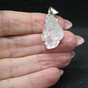 Colgante diamante Herkimer y plata