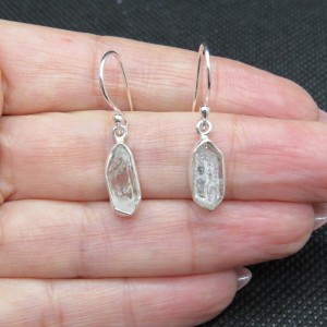 Pendientes diamante Herkimer y plata