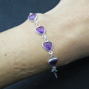 Pulsera joyería en plata amatista