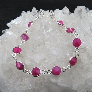 Pulsera joyería en plata de rubí