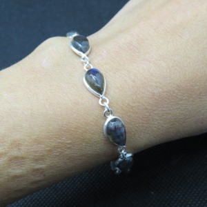 Pulsera joyería en plata labradorita