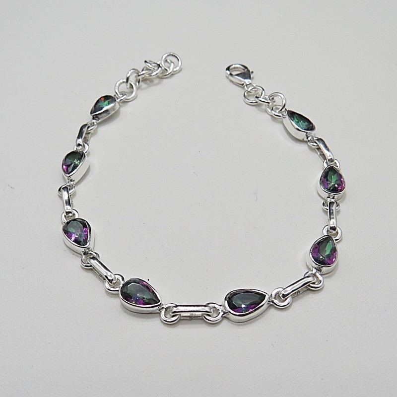 Pulsera joyería en plata topacio místico