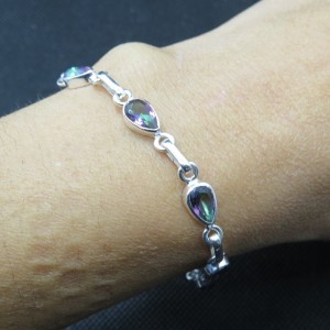 Pulsera joyería en plata topacio místico