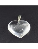 Colgante corazón cuarzo cristal de roca y plata