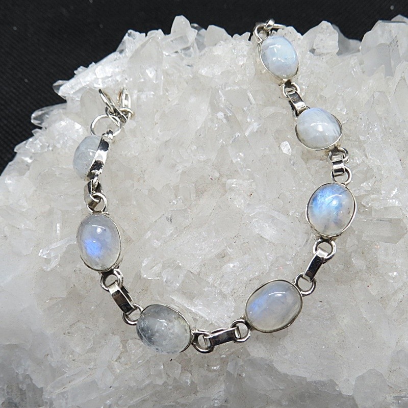 Pulsera joyería en plata de piedra luna